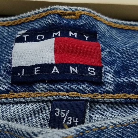 VINTAGE RETRO TOMMY HILFIGER HIGH RISE JEANS SIZE 36×34 90s Y2K - Picture 4 of 10
